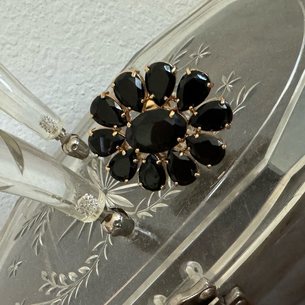 Statement cocktail Kate Spade ring black sparkle